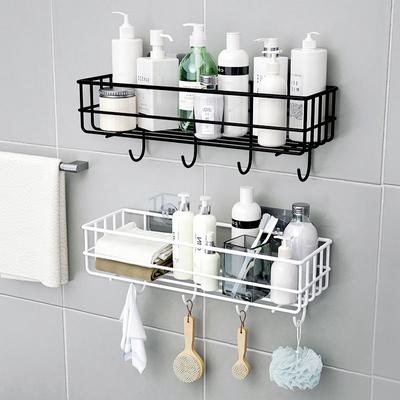 Wandregale für Badezimmer, Küchenaufbewahrungsregal, Haken, Shampoo-Halter, Badezimmerregal, Organizer, hängendes Aufbewahrungsregal, Duschhalter