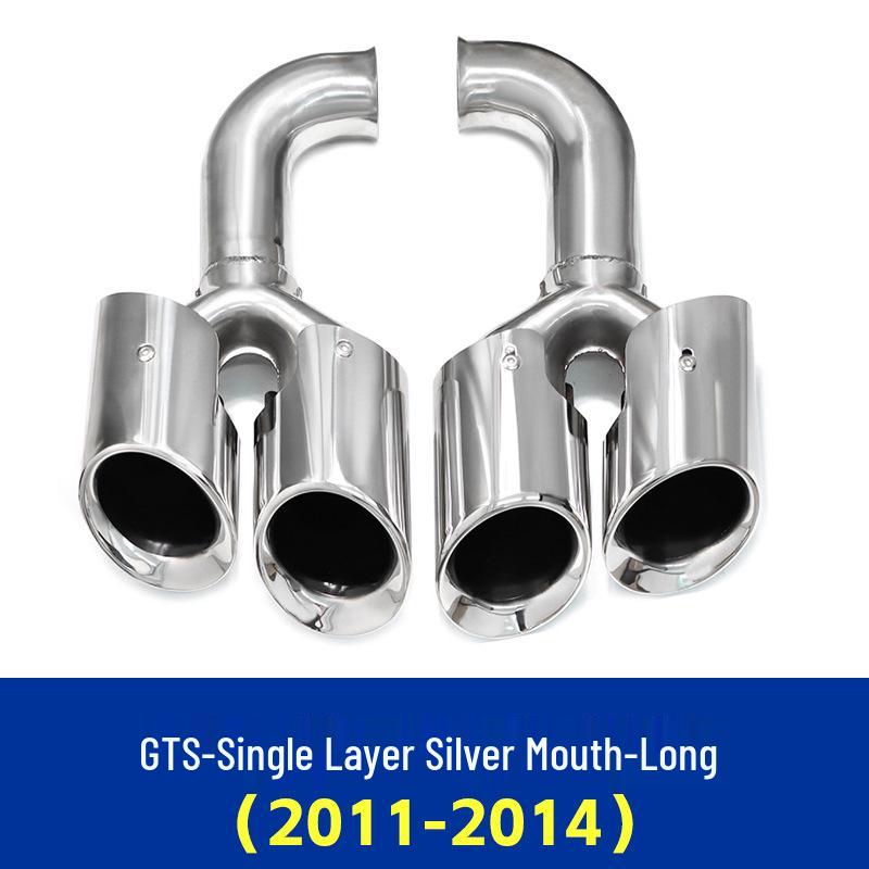 Porsche Cayenne (2011-2014) GTS Black Quad Exhaust Tips for Pipe Modification