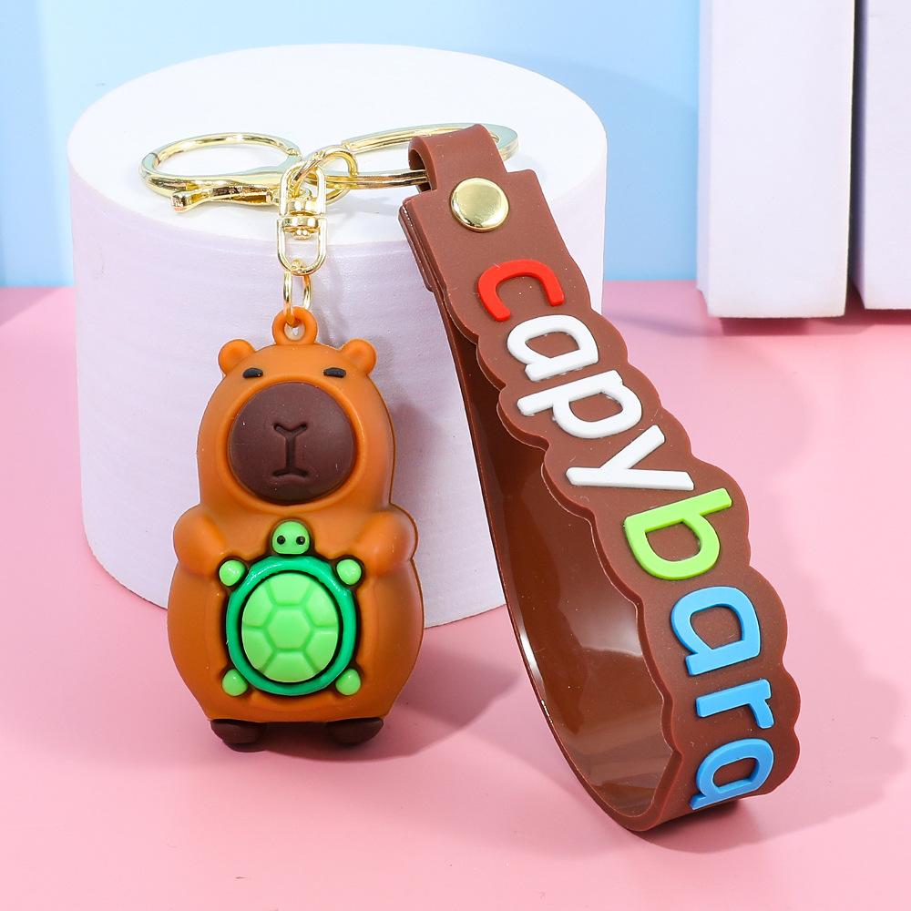 Creative Cute Capybara Keychains For Car Keychain Anime Cartoon Capibala Pendant Women Doll Keyring Charm Holiday Gifts Jewelry