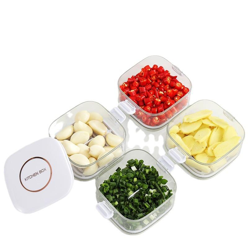 Scallion Fresh-keeping Box, Kitchen Onion and Ginger Storage Fresh-keeping Box Can Be Stacked, Food Sealing Box, Storage Box, Refrigerator Storage Box