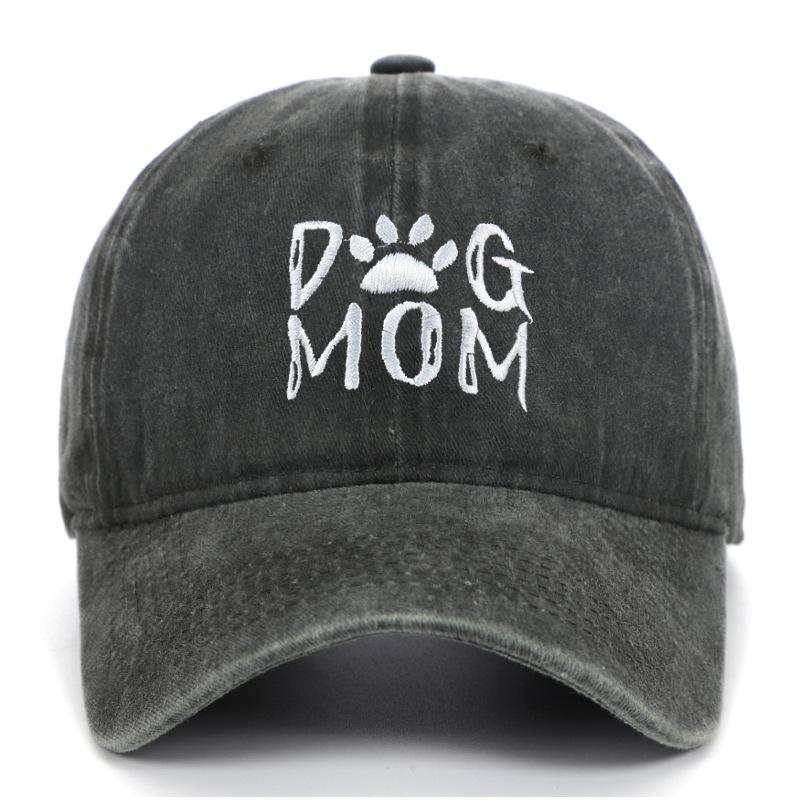 Retro Letter Embroidery Dog Dad Baseball Caps Washed Cotton Adjustable Casual Hat Hip Hop Streetwear y2k Cap