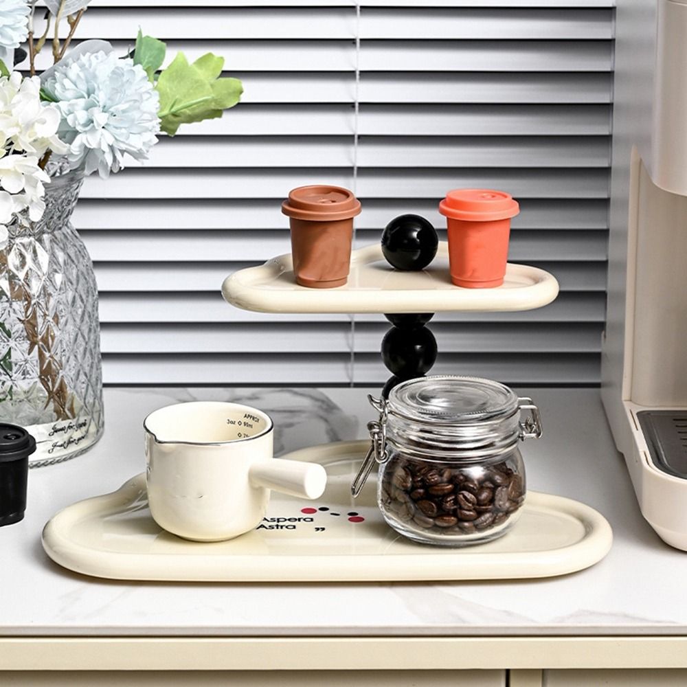 Multifunctional Cloud Shape Double Layer Trays Decorative Large Capacity Key Sundry Storage Tray Plastic Storage Rack Desktop