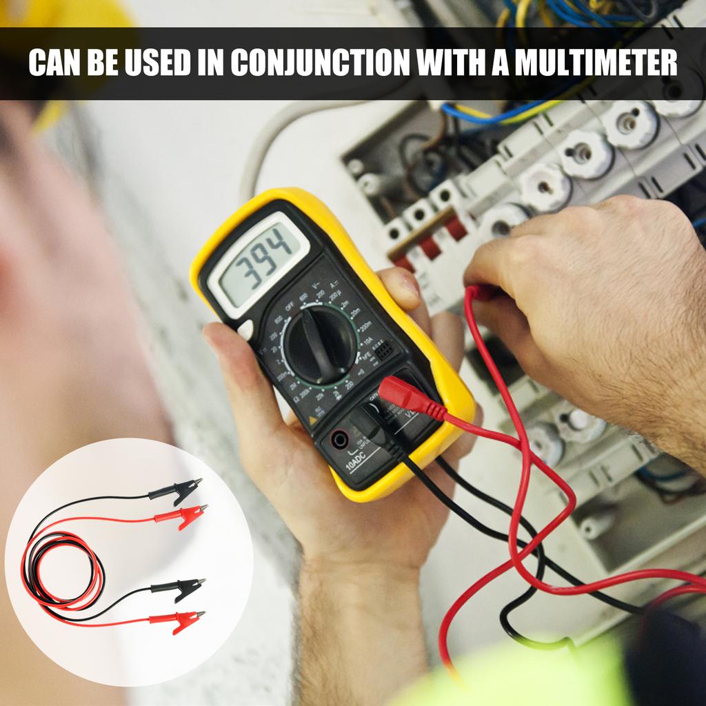 16Pcs Alligator Clip Electrical Test Wires Set 1m/3.3FT 14 Gauge Jumper Wires Kit Dual Probe Multimeter Measure Tool