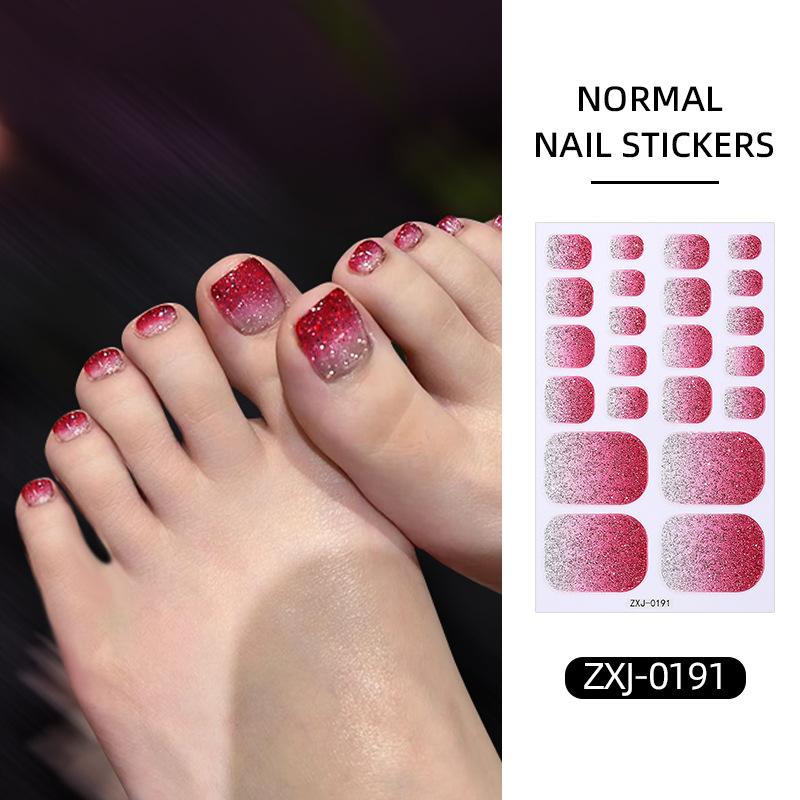 New Summer Glossy Pink Gradient Toenail Stickers, Perfect for Beachy Girls, Trending Nail Art Stickers.