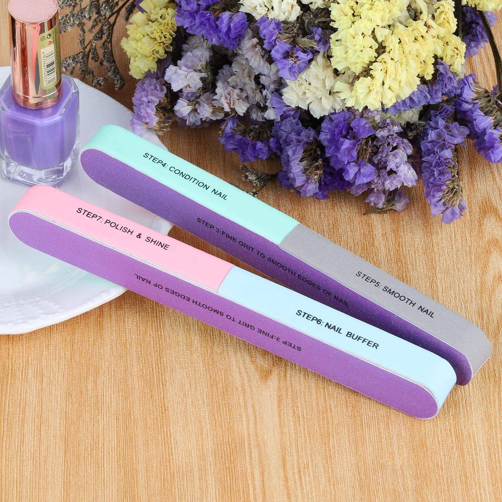 7 Sides Nail Buffers Files Professional Polisher For Nail Art Manicure Polishing Block Buffing Accessories Cream Tools
