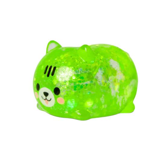

Mini Glitter Dog Squeeze Toy Stress Relief Clear Dog Stress Sugar Ball Sensory Toy Soft Slow Rising Decompression Fidget Toy зелёный