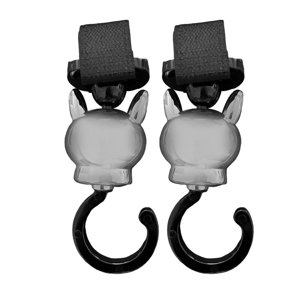 2x Hooks Multi Purpose Adjustable Accessories Degree Rotate for Clothing Organizer Groceries