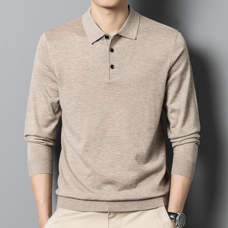 Men's Casual Long-Sleeve Knitted Polo Shirt