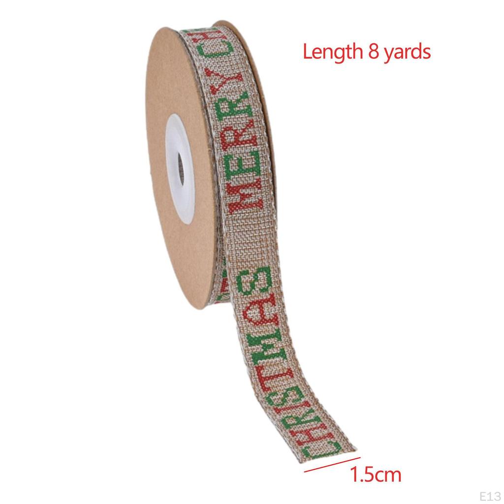 8 Yard Christmas Ribbon DIY Classic Width 1.5cm Portable Xmas Decor Gift Wrapping for