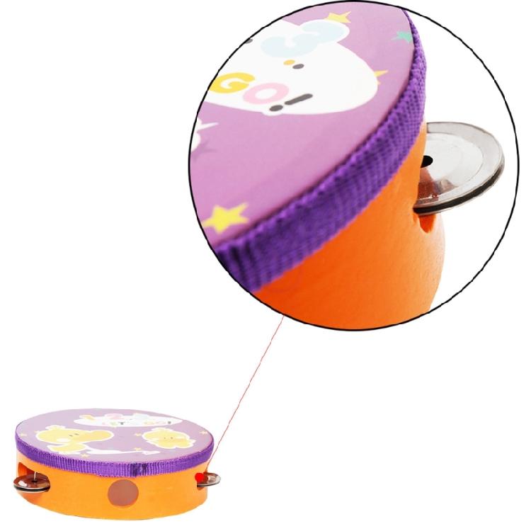 Wood Drum Handheld Tambourine Freestyles Hand Bell Musical Percussion Instrument