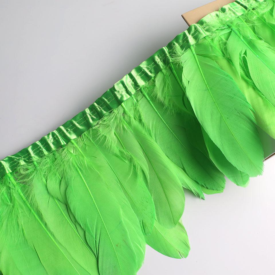 Feather10Meters Goose Feather Fringe Ribbon Handicraft Accessories White Swan Feathers Trims Carnival Plumas Dress Decoration