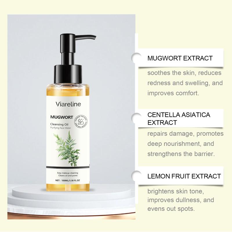 Mugwort Face Cleansing Oil Removes Makeup Moisturizes Non Greasy Finish Calms Sensitive Skin for Evening Skin Care Regimen