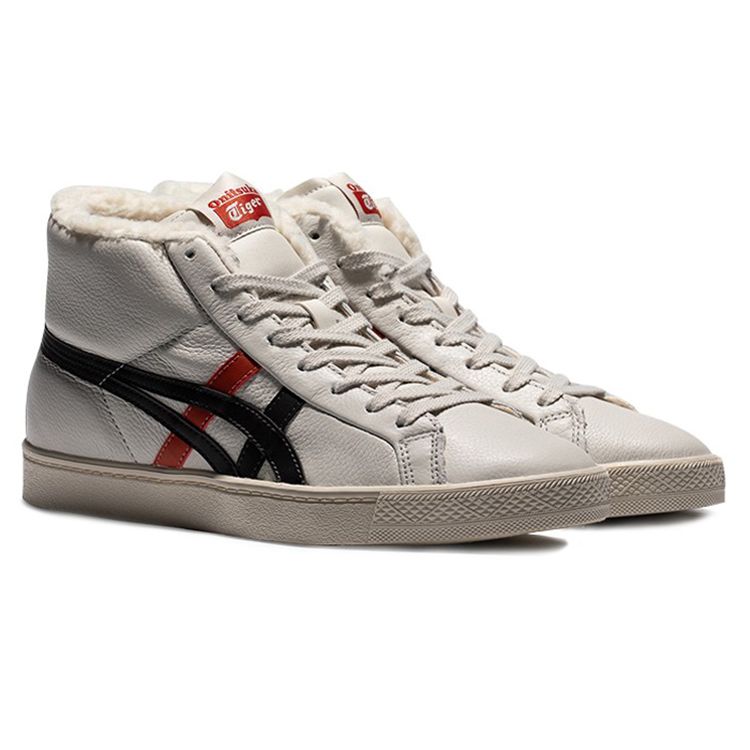 ONITSUKA TIGER Fabre RB Συνθετικό Δέρμα Ζεστά Αντιολισθητικά Μποτάκια Μέχρι τον Αστράγαλο Unisex Αθλητικά Παπούτσια Ανοιχτό Γκρι Μαύρο Κόκκινο 1183B512-020