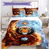 Set Lenzuola Stampato Hull City Football 3 Pezzi, Comodo Set Copripiumino per Camera da Letto Amico della Pelle