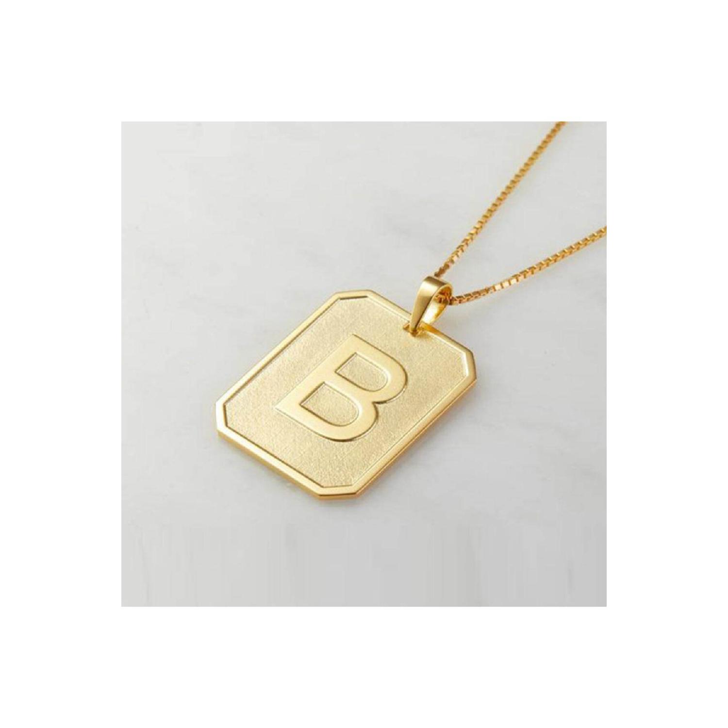 

Old Style Letter Silver Necklace 40 cm білий