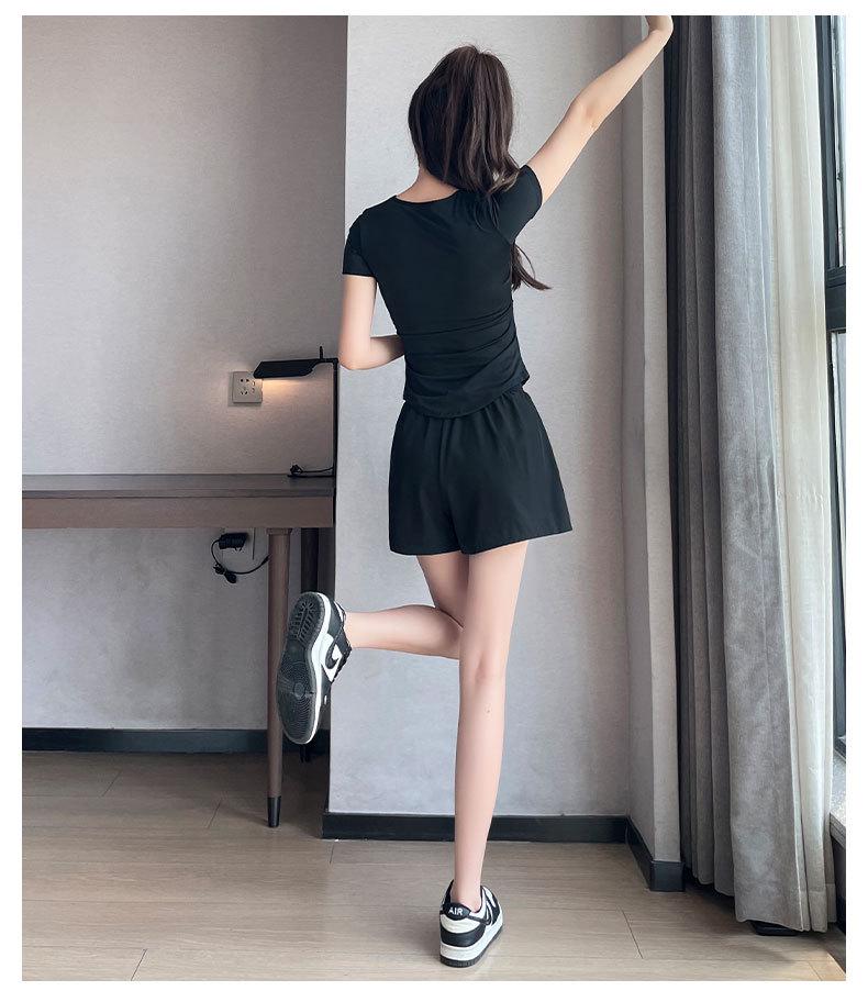 2025 Women's Summer Ice Silk Quick-Dry Running Suit - Fashionable Gym & Yoga Shorts