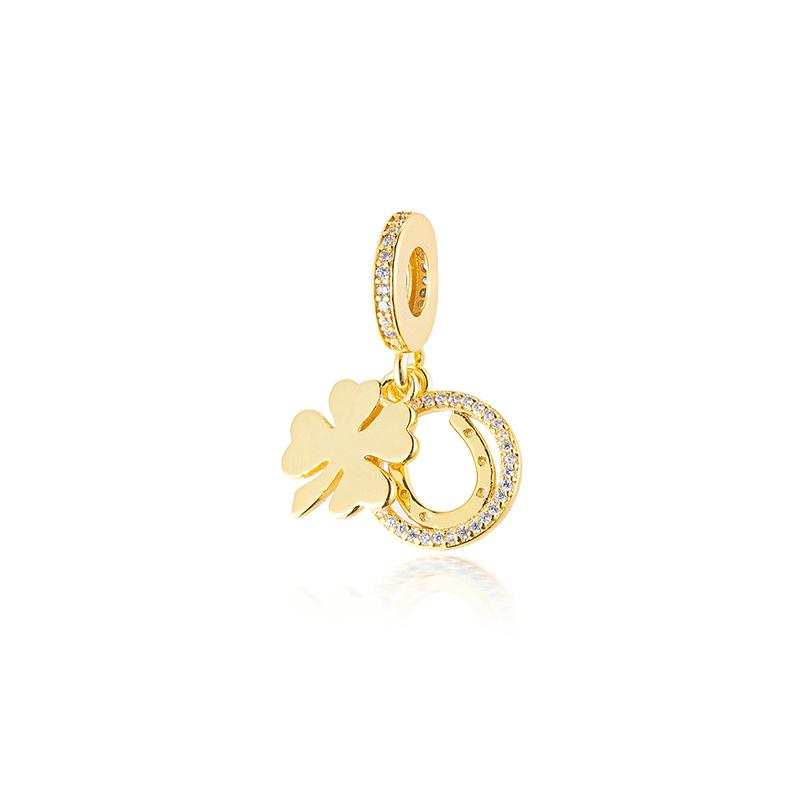 Ensemble de Pendentifs Charms Perles DIY pour Bracelet Argenté Série Fleur Cœur Caméléon Cube Cadeau Bijoux