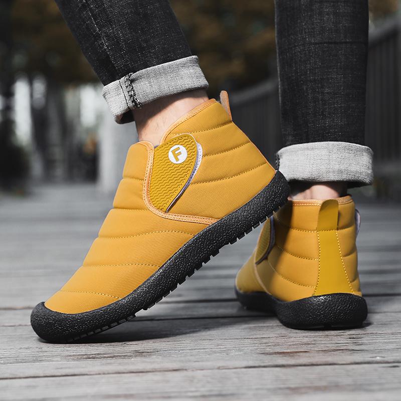Women's Winter Boots Unisex Snow Shoes Mens Outdoor Shoes Warm Slip On Fur Lined Slippers Comfortable