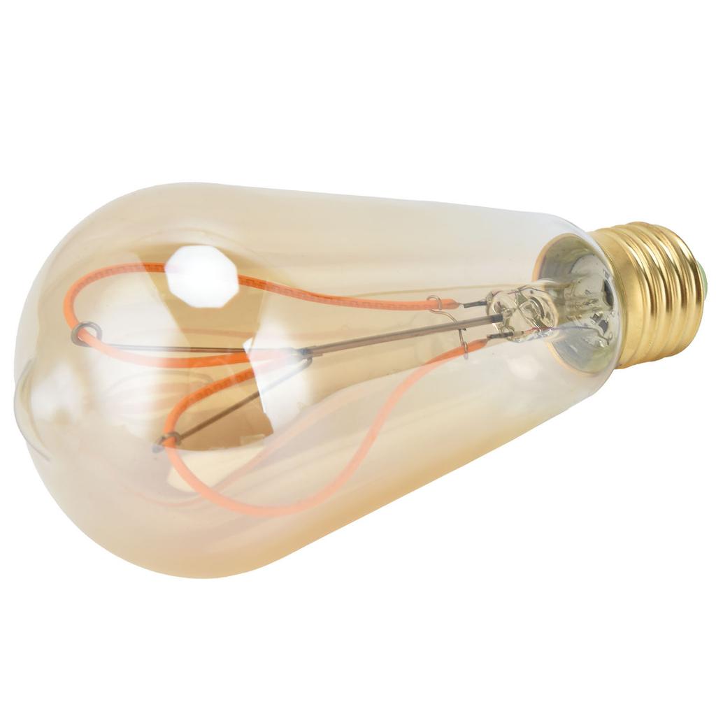 Vintage Light Bulb E27 4W High Light Transmittance Flexible Spiral Filament Adjustable Brightness Warm Light LED Bulb