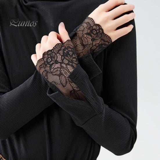 Women Bottoming Tops Slim Fit High Collar Long Sleeve Shirt with Slit Lace Cuffs Solid Color Jumper Tops