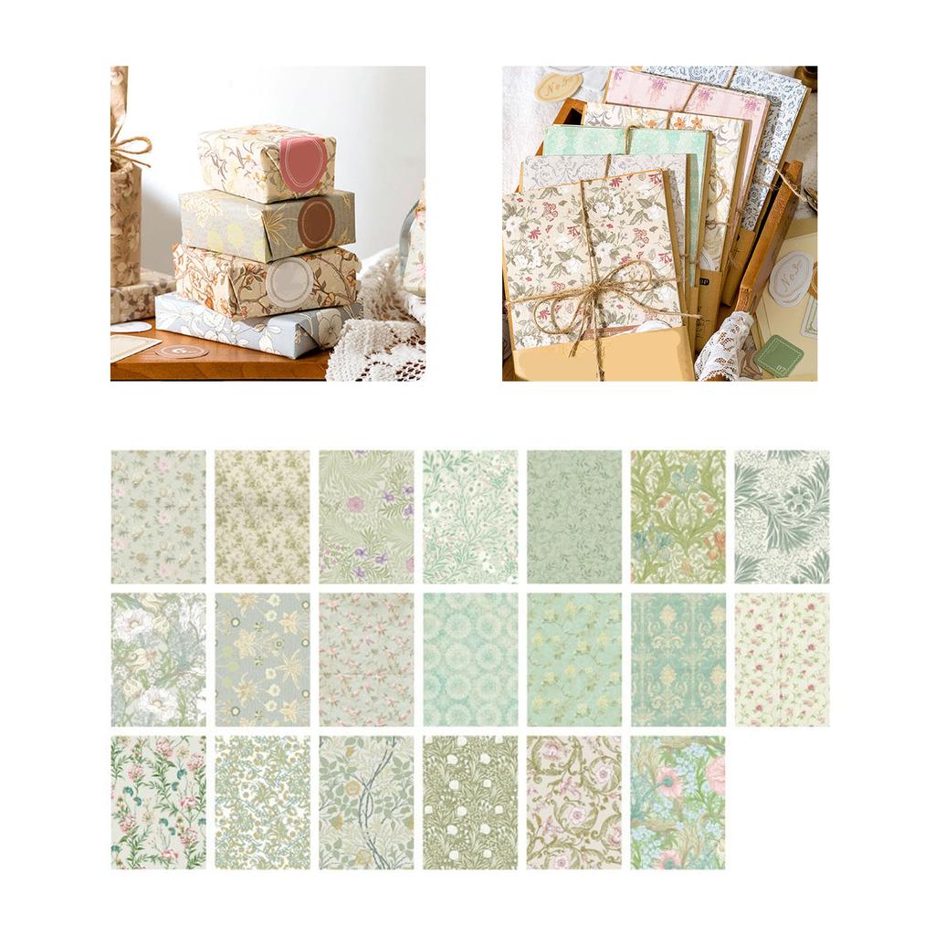 40 ks Junk Journal Samolepka Decal Papír DIY Scrapbook Fotoalbum Dekorace Vzor Květiny