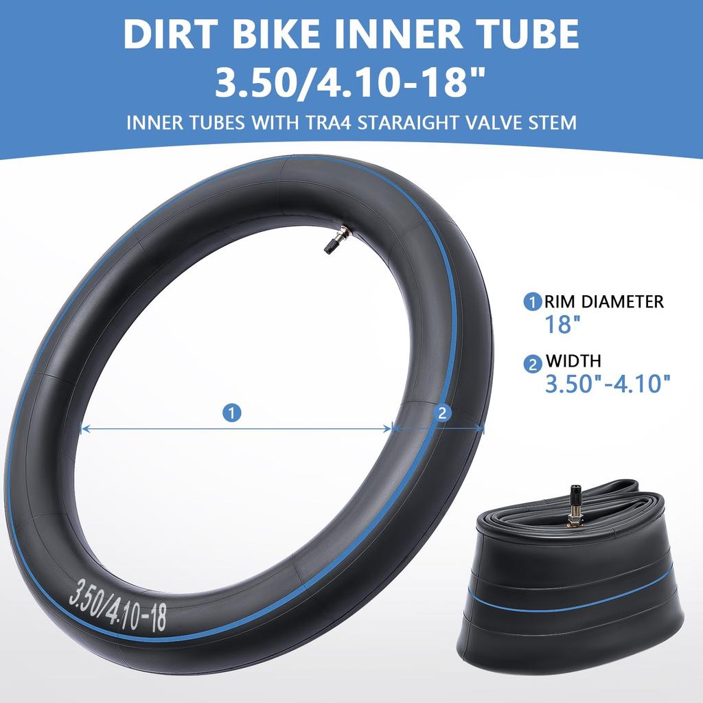 PaoWin Two Inner Thick with TR4 Motorcycle Suitable for and 3.50-18 Tubes, Wall, Heavy-Duty, Valve, 3.50/3.00-18 Tubes, 3.50-18 3.00-18