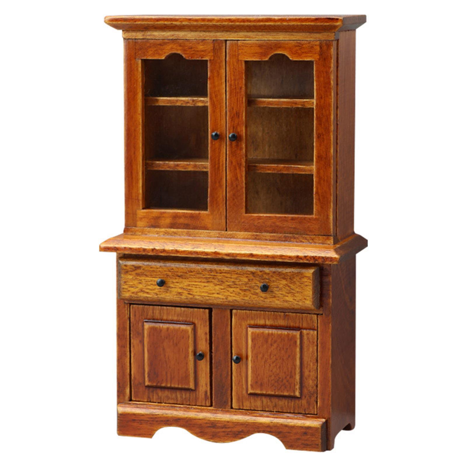 

Миниатюрный кукольный домик в масштабе 1/12, винтажный декоративный шкаф для хранения, вертикальный книжный шкаф для демонстрации и украшения дома