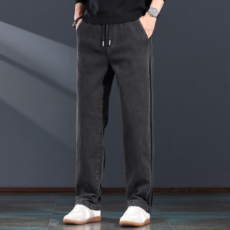 

Джинсы мужские Jieleinuo свободного прямого кроя XL