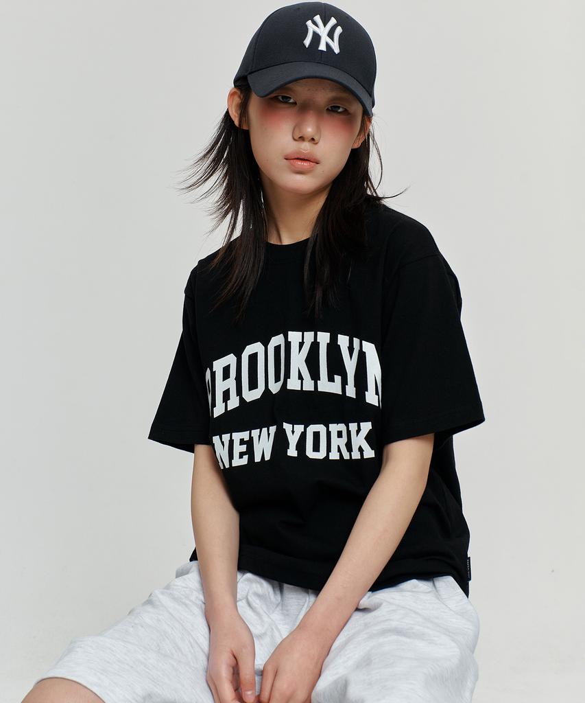PAPERBOY [Set] Brooklyn New York Short Sleeve Half Pants Set-Black
