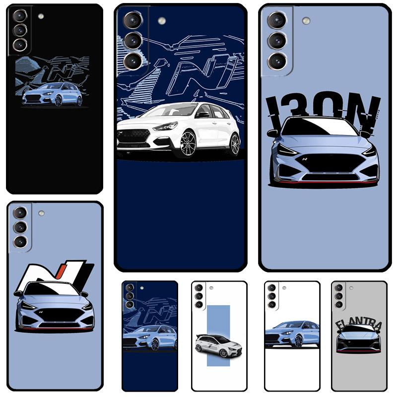 I30N Blue Car Case For Samsung Galaxy S24 S23 S22 S21 Ultra Plus Note 10 Note 20 S8 S9 S10 S20 FE Cover