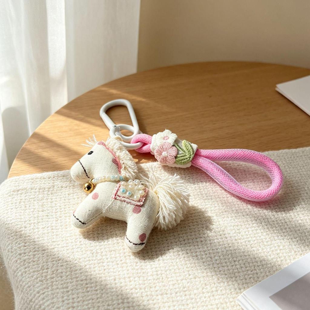 High-End Forest Style Rabbit Doll Keychain and Lanyard: Cute Girly Bag or Phone Accessory