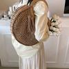 Handwoven Beach Bag Chic Top Handle Bag Retro Holiday Travel Handbag Vacation Bag