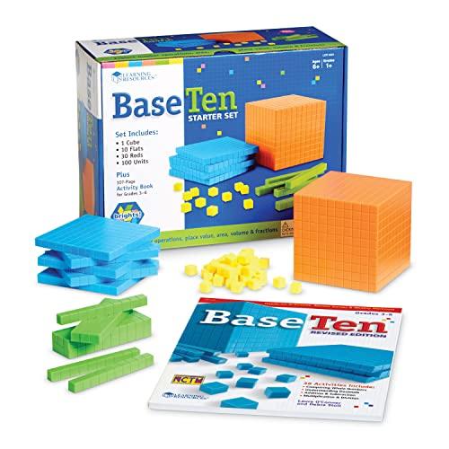 

Learning Resources Math Education Base Ten 4-Type Starter Set Bright Color Activity Book Included LER3551 Authentic Product