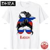 Funny Russia Russian Girl Unisex Flag T Shirts Summer Style Graphic Loose Cotton Streetwear Short Sleeve Birthday Gifts Tshirts