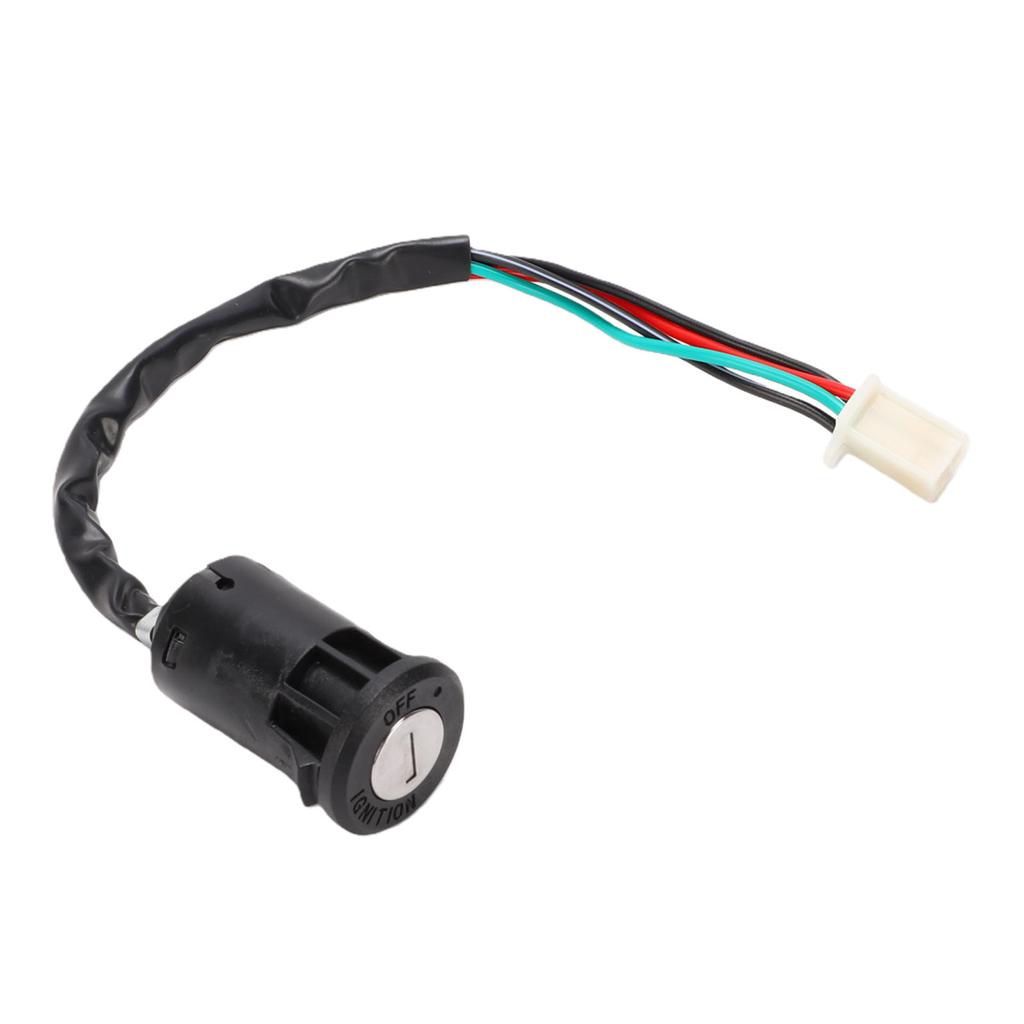 Ignition Switch Key with Cap 4 Wires Starter Ignition Key Switch Replacement for SUNL ATV 50ml 70ml 90ml 110ml 125ml