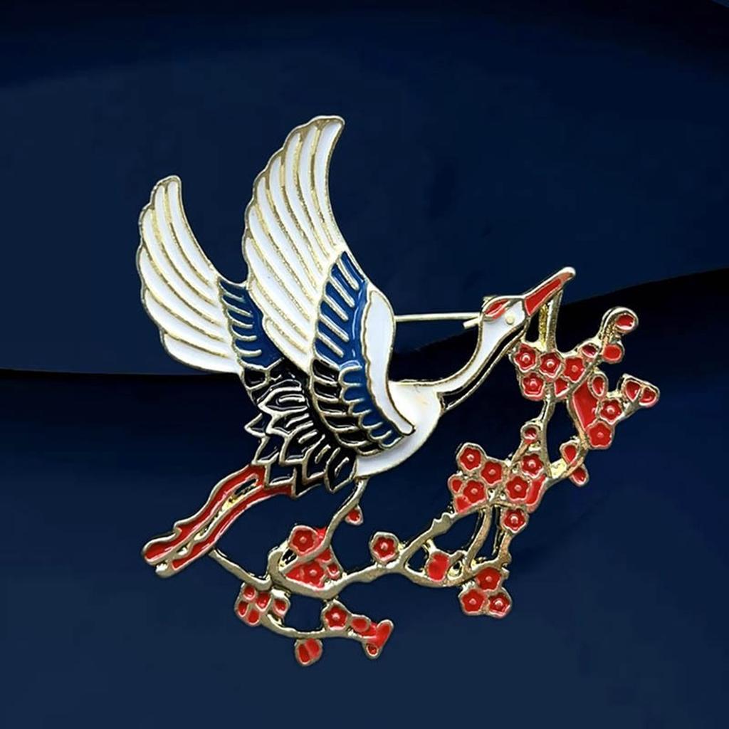 Luxurious Plum Blossom Crane Brooch Stylish Lapel Pin Jewelry Ideal For Fashionable Women Seeking Unique Style