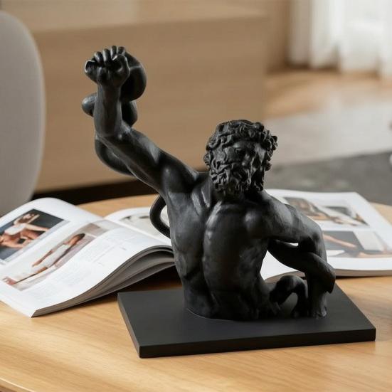 3D Printed Laocoon Bust Sculpture Stable Base Greek Mythology Ornament Ancient Greek Artistic Collectible Figurine Decor for Entrance Living Room