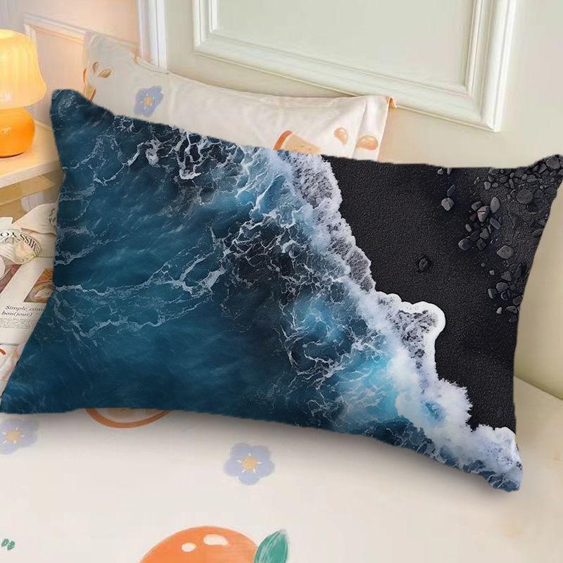 High-End Luxury Free-Style Ocean Wave Beach Sofa Cushion,Rectangular Bed Backrest