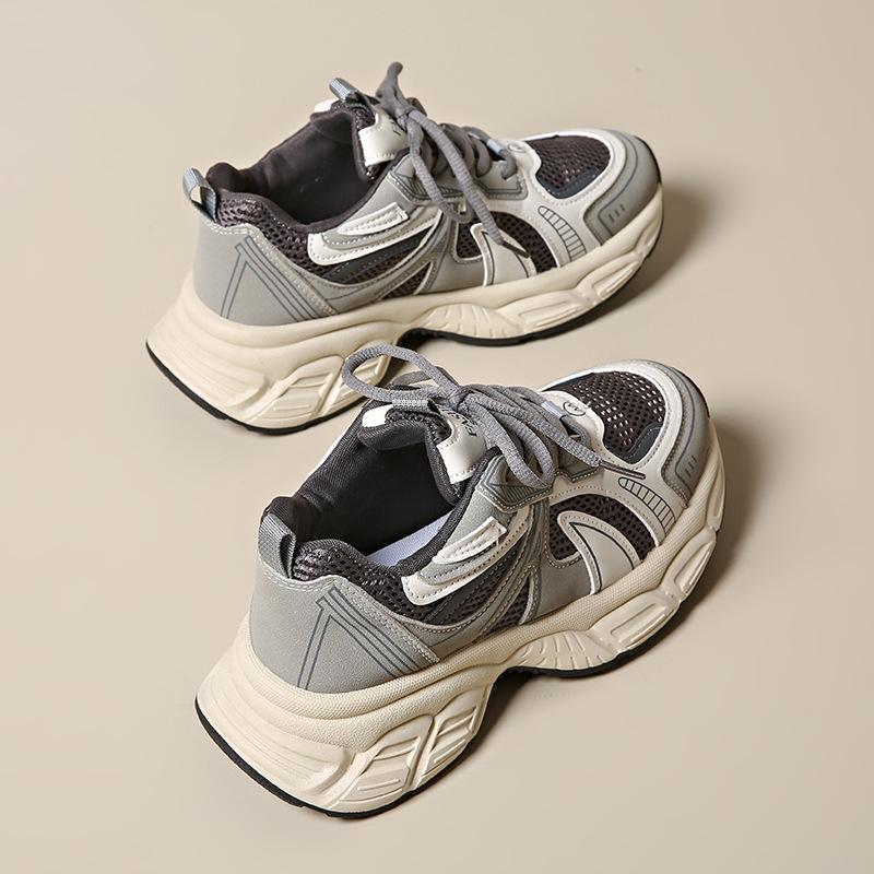 Retro dad shoes women's ins tide 2025 spring new thick-soled heightening versatile fashion casual lightweight sports shoes
