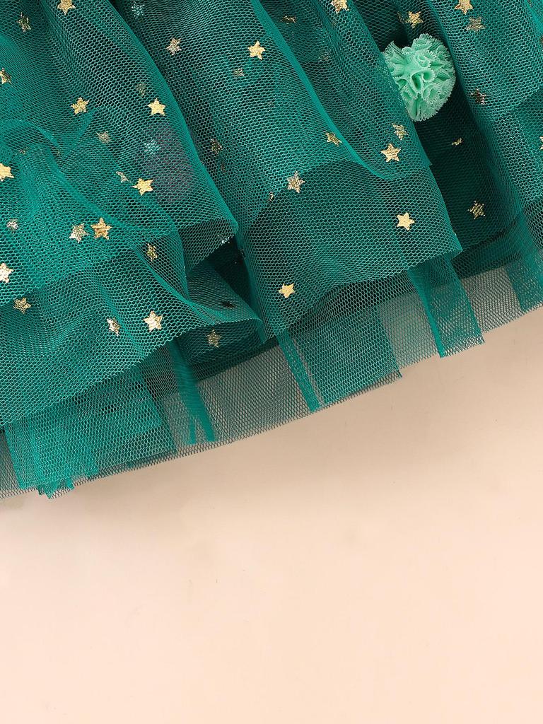 Rojtos spagettipántos karácsonyi ruha - Színes puffos szoknya lányoknak