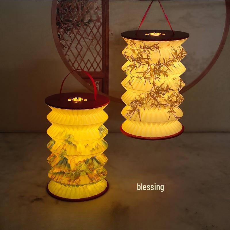 Portable Folding Luminous Lantern - Ideal Gift for Mid-Autumn Festival & New Year