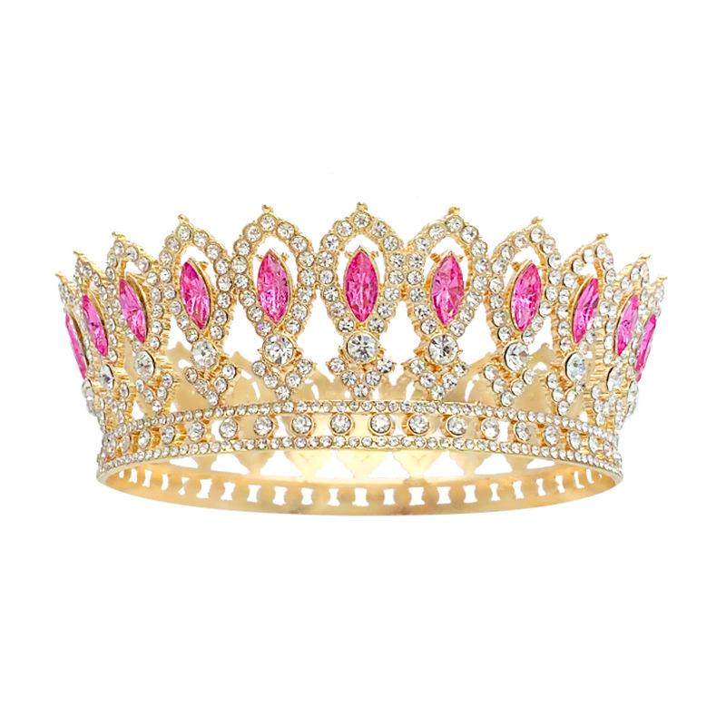 Elegant Gold Crown: Multi-color Pageant & Bridal Headpiece for Women