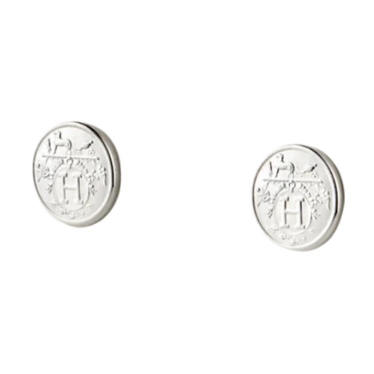 

Hermes Ex-Libris Brand Logo Sterling Silver Stud Earrings Men Earrings 111291555 Basic Packaging-Box+Dust Bag or Padding Board