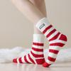 Socks Australian Fleece Season Fleece Thickened Thermal Home Floor Sleeping Socks Red Striped Medium Tube Socks