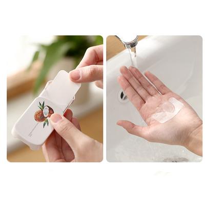Fragola portatile lavaggio a mano petalo di carta di sapone usa e getta profumata fetta di carta saponi per la pulizia lavarsi le mani forniture da viaggio per il bagno