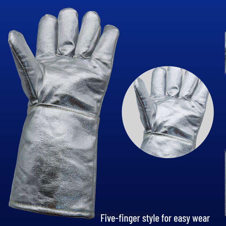 Heat-Resistant Aluminum Foil Gloves for High Temperature and Radiation Protection