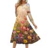 Women's Fashionable Floral Butterfly Loose Dress