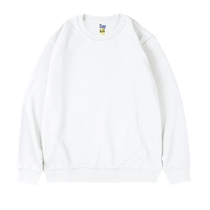 Men's Plus Size Round Neck Solid Color Hoodie - Loose Fit with Velvet Base Layer for Couples, Suitable for Spring and Autumn.