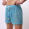 Erotic Men Solid Color Mesh See Through Hollow out Drawstring Shorts Beach Pants