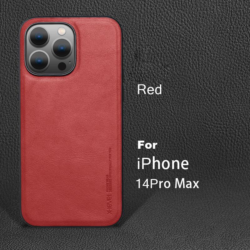 Funda For iPhone 14 Pro Max Case Vintage Leather + TPU Protective Back Cover for iPhone 14 Pro
